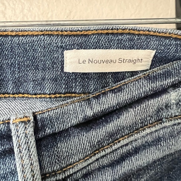 FRAME Le Nouveau Straight Jeans Size 29 Blue Ankle Slit Raw Hem High Rise EUC - Picture 5 of 12